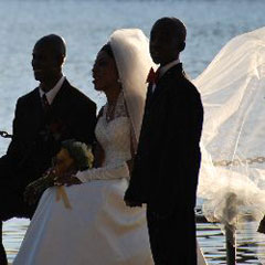 Wedding in background